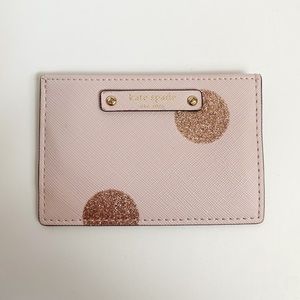 Kate Spade Blush + Glittered Polka Dot Wallet Insert